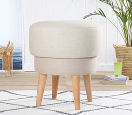 Atelier Del Sofa Puf de Lino Cream